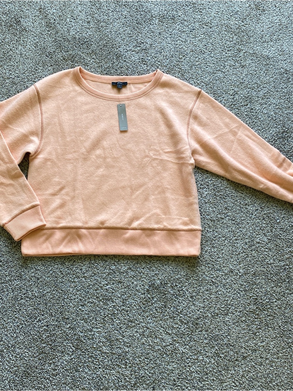 J. Crew NWT Peach Fleece Crewneck Sweatshirt Size Large